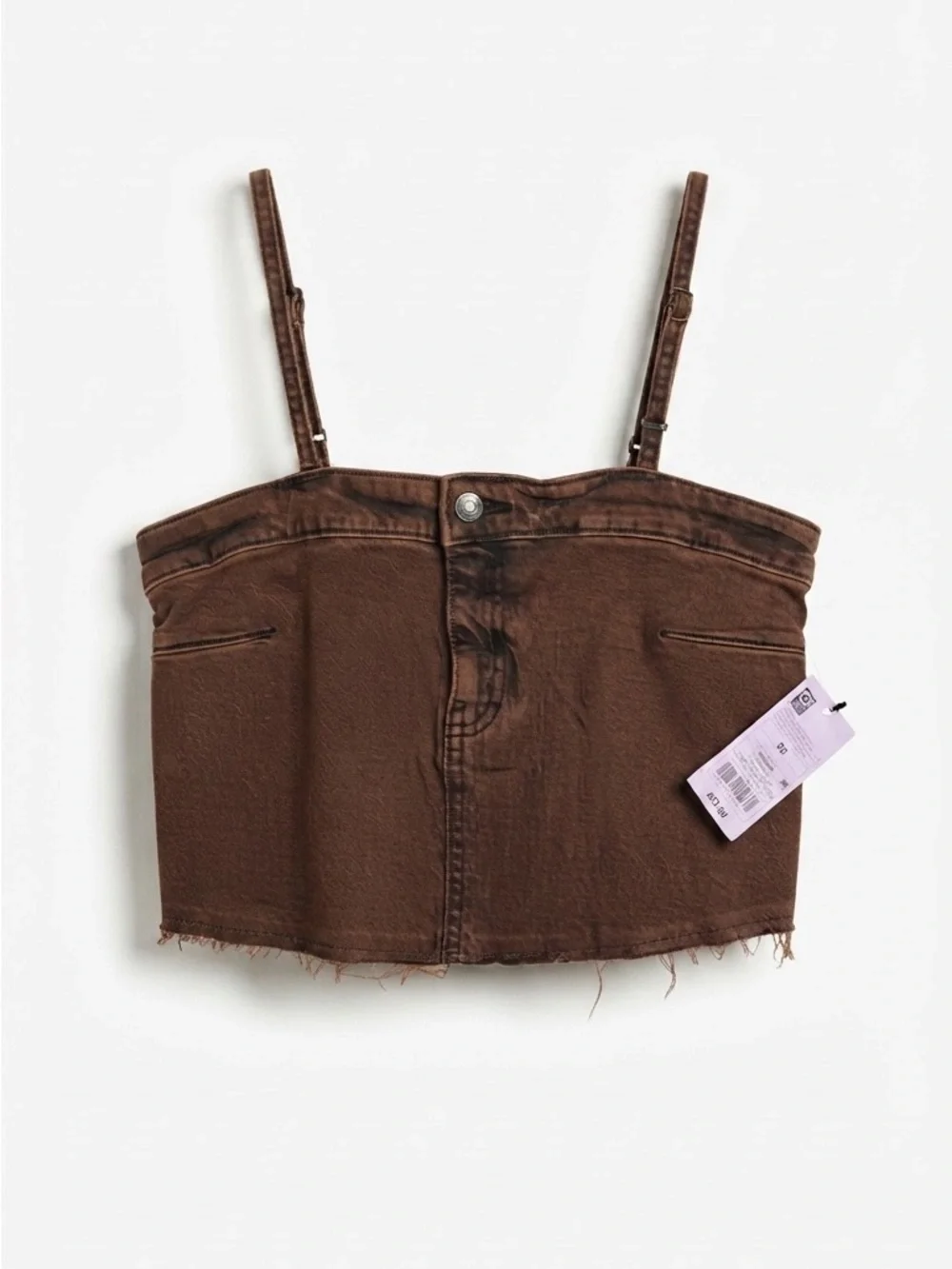 Wild Fable Brown Denim Corset Style Crop Top - Size XS - Picture 1 of 5